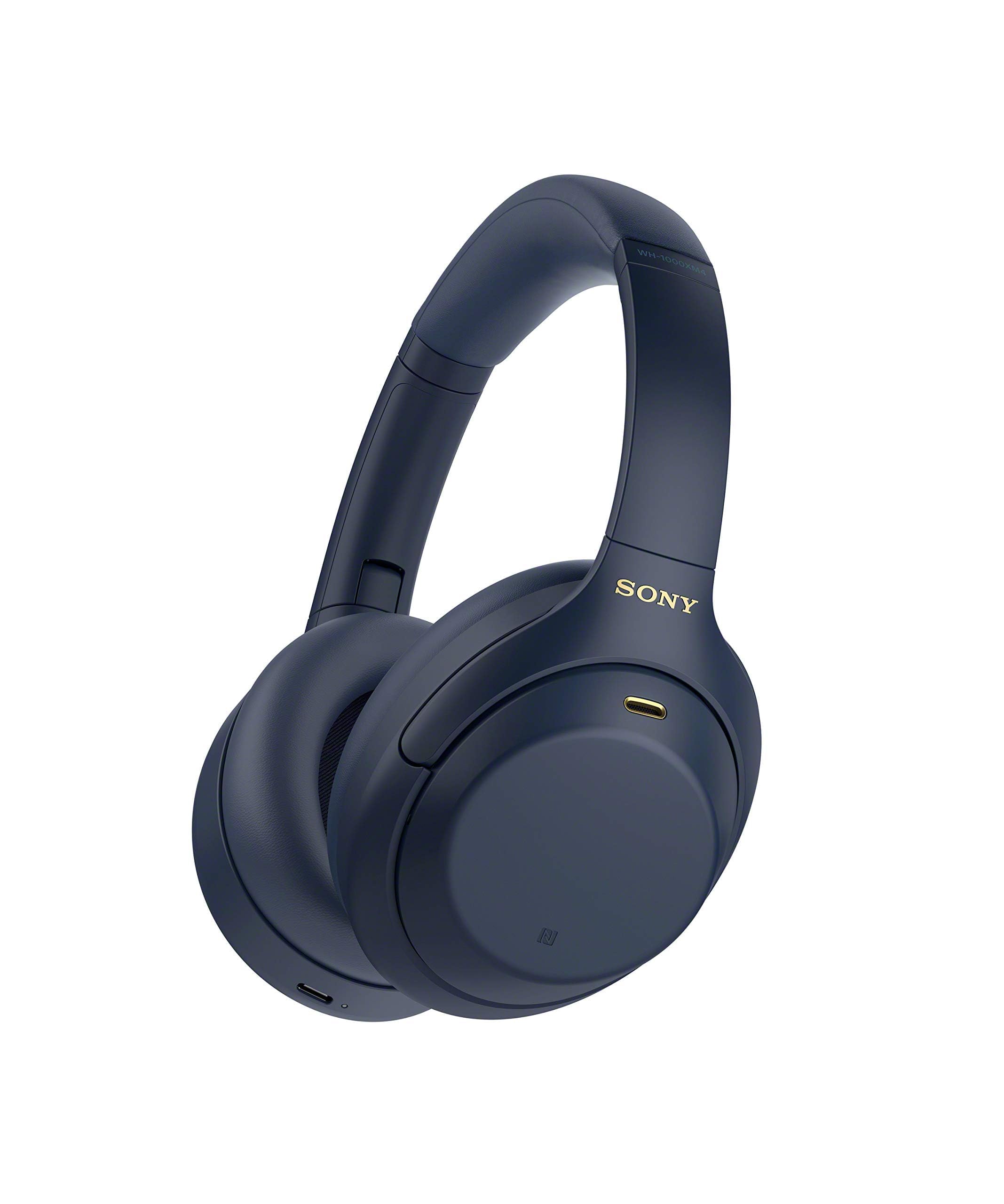 Sony WH-1000XM4 Midnight Blue Wireless Noise Canceling Over-Ear Headphones with Mic and Alexa Voice Control